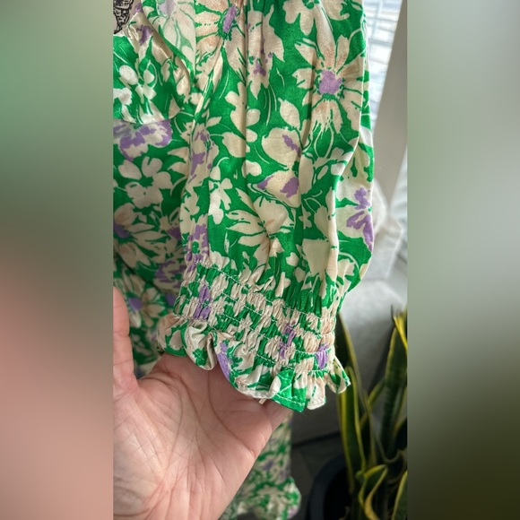 Topshop Women's Green Dress Floral Wrap Dress - Picture 4 of 11